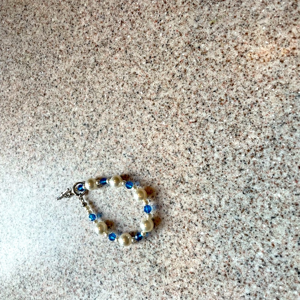 Touchstone Blue Gatsby Bracelet - Elegant Blue and White Jewelry